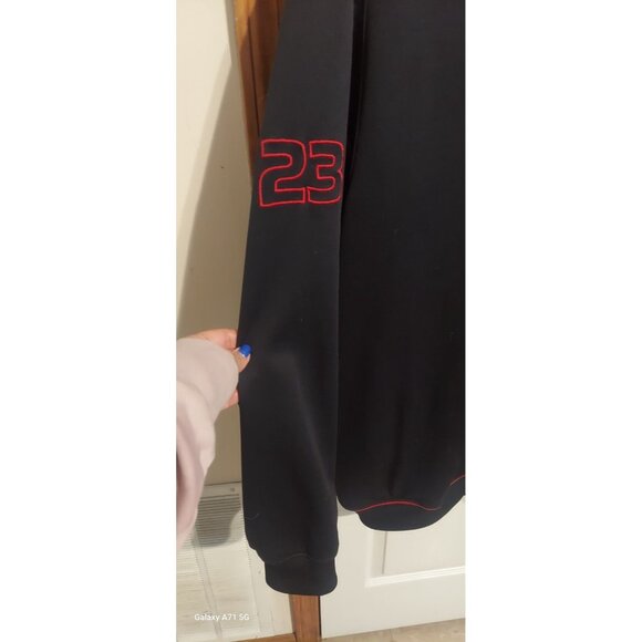 Michael Jordan Black Zipper Nylon Jacket XXL T Chicago Bulls Vintage *flaw* - Picture 3 of 10